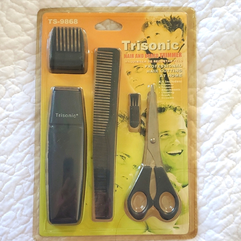 NOS Trisonic Hair and Beard Trimmer Kit